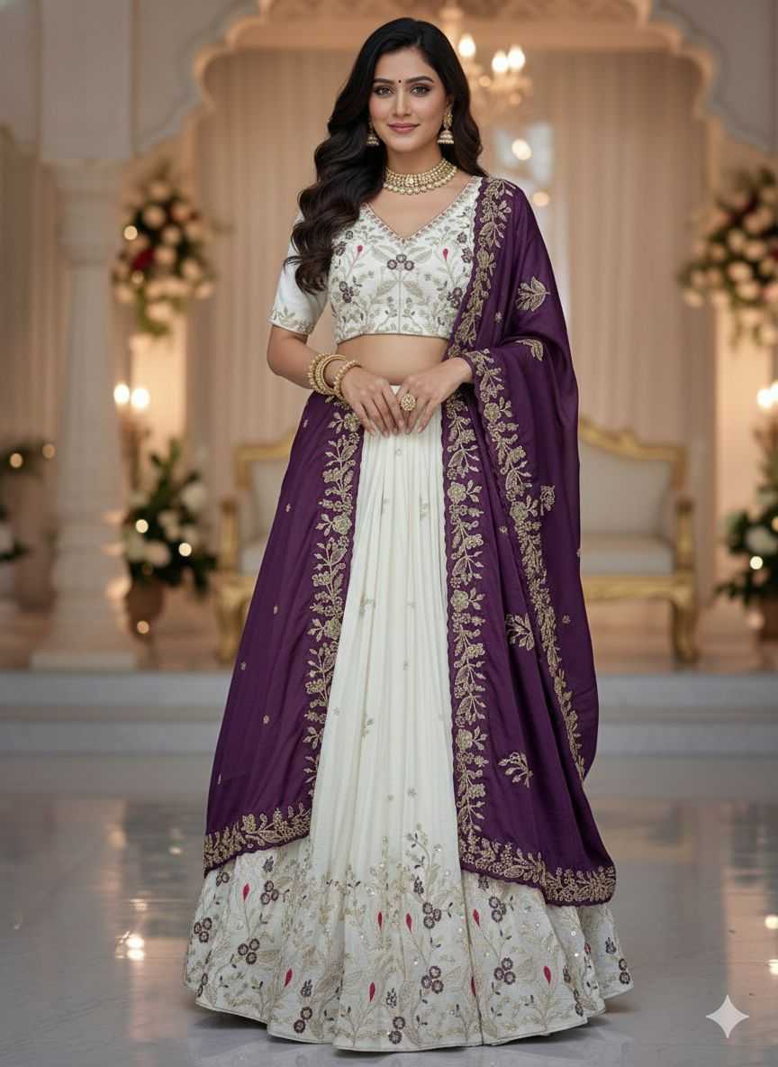 YNF Wholesale Chinon Embroidered Lehenga  | Surat Manufacturer