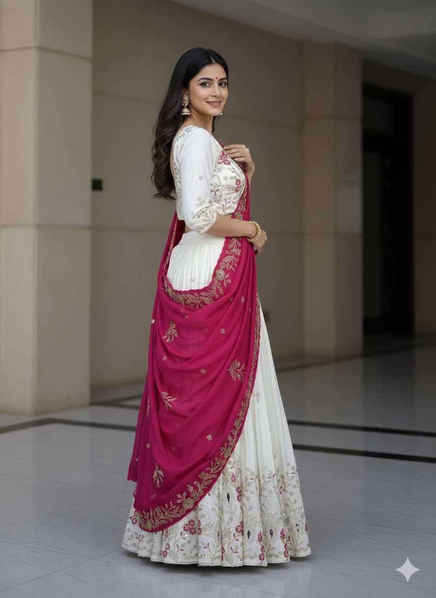 YNF Wholesale Chinon Embroidered Lehenga  | Surat Manufacturer