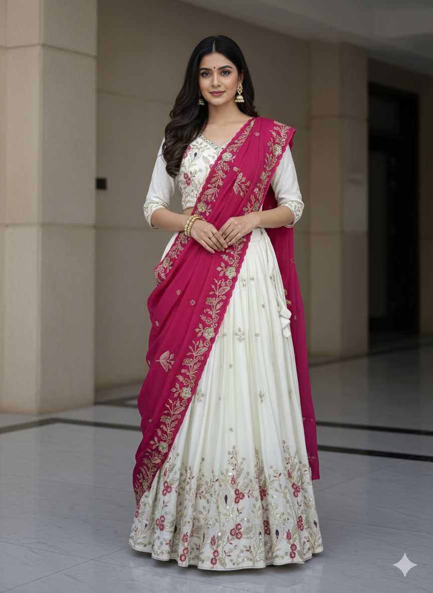 YNF Wholesale Chinon Embroidered Lehenga  | Surat Manufacturer