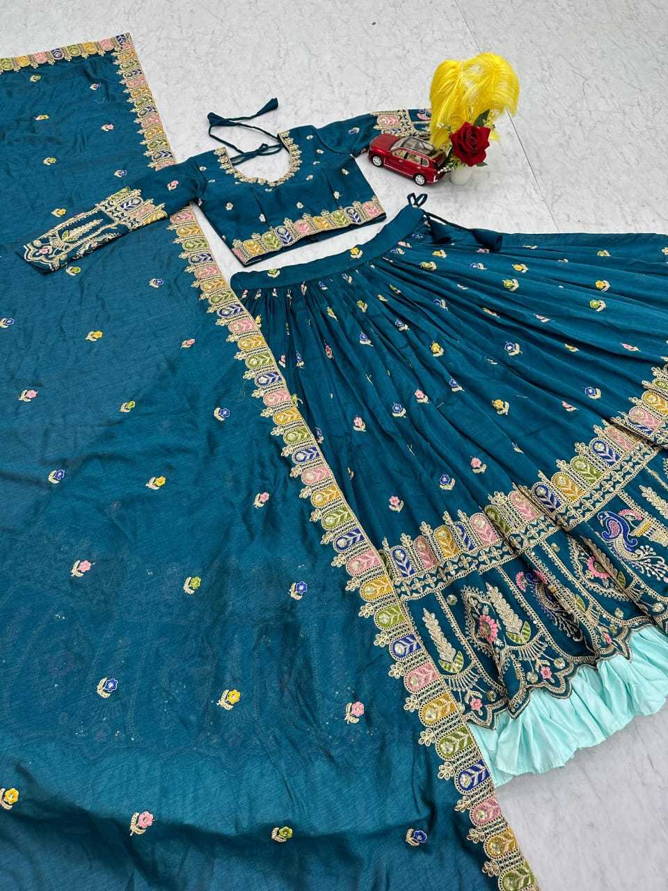 YNF Wholesale Soft Vichitra Embroidered Lehenga  | Surat Manufacturer