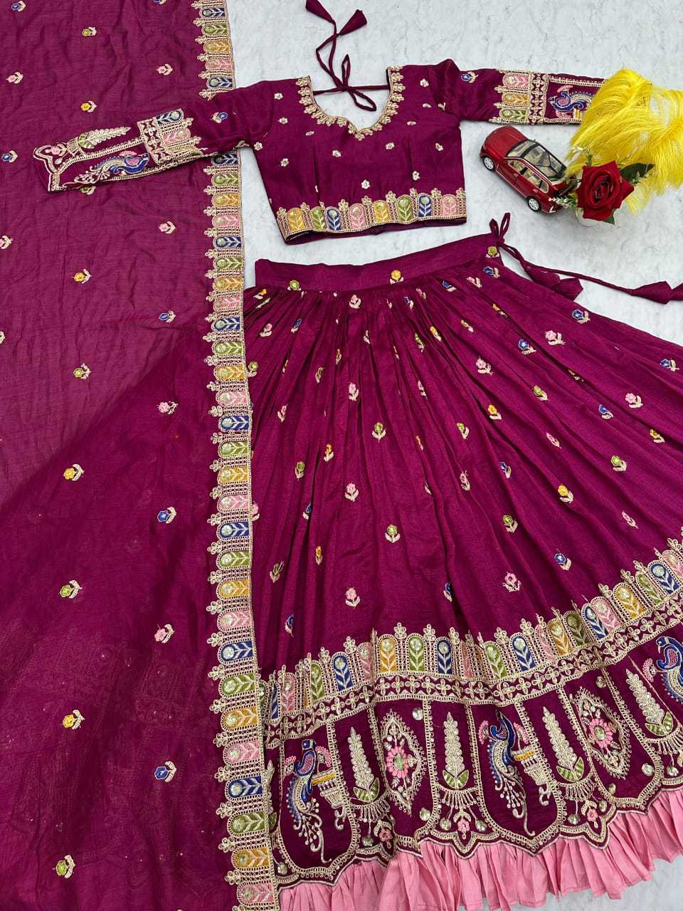 YNF Wholesale Soft Vichitra Embroidered Lehenga  | Surat Manufacturer