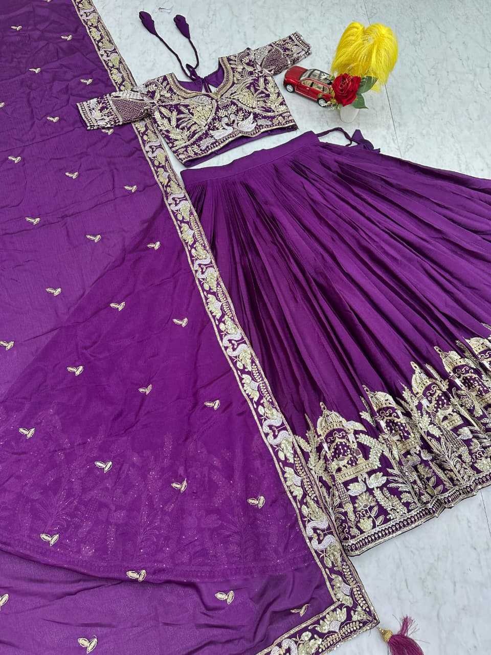 YNF Wholesale Chinon Embroidered Lehenga  | Surat Manufacturer