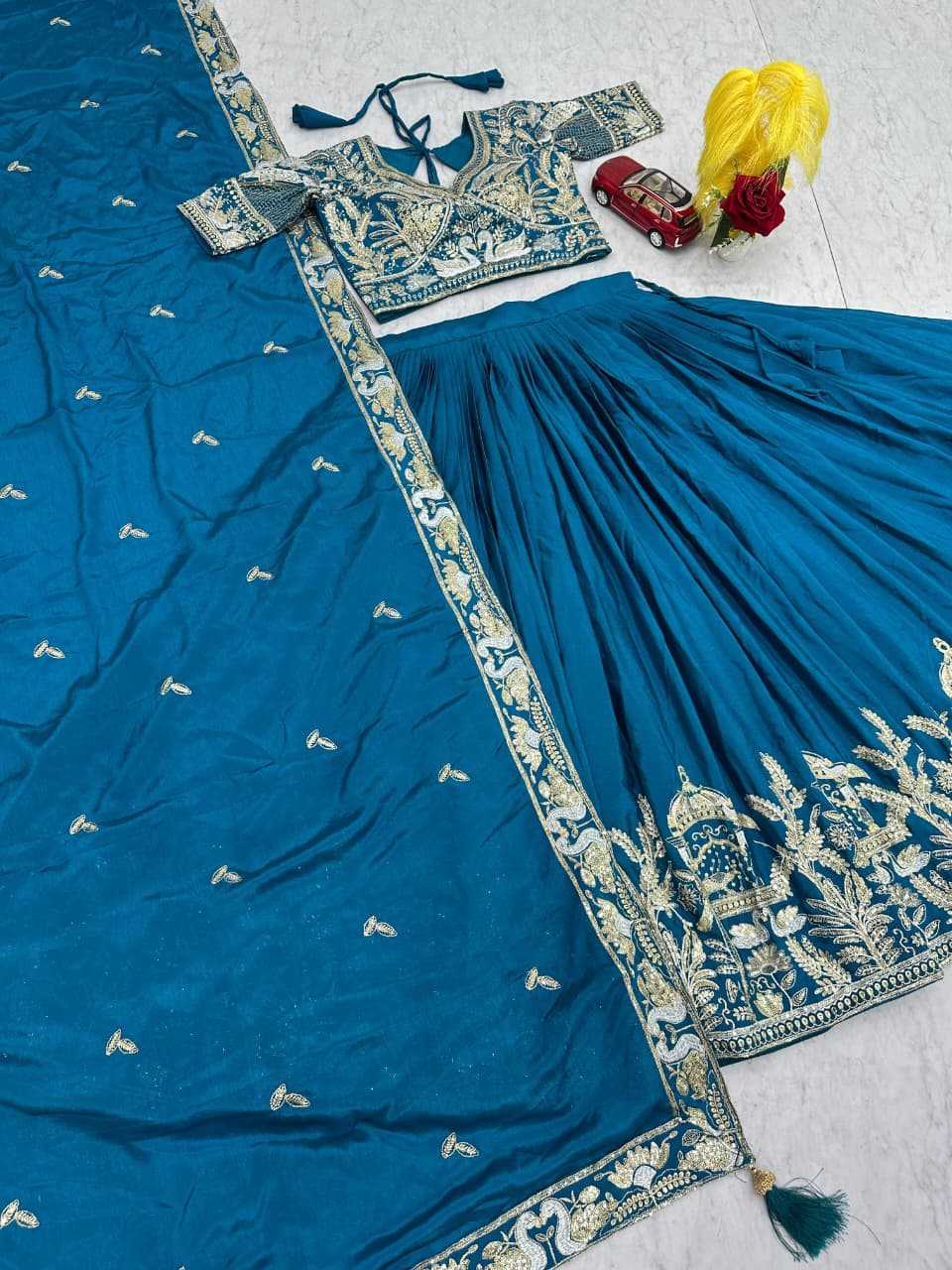 YNF Wholesale Chinon Embroidered Lehenga  | Surat Manufacturer