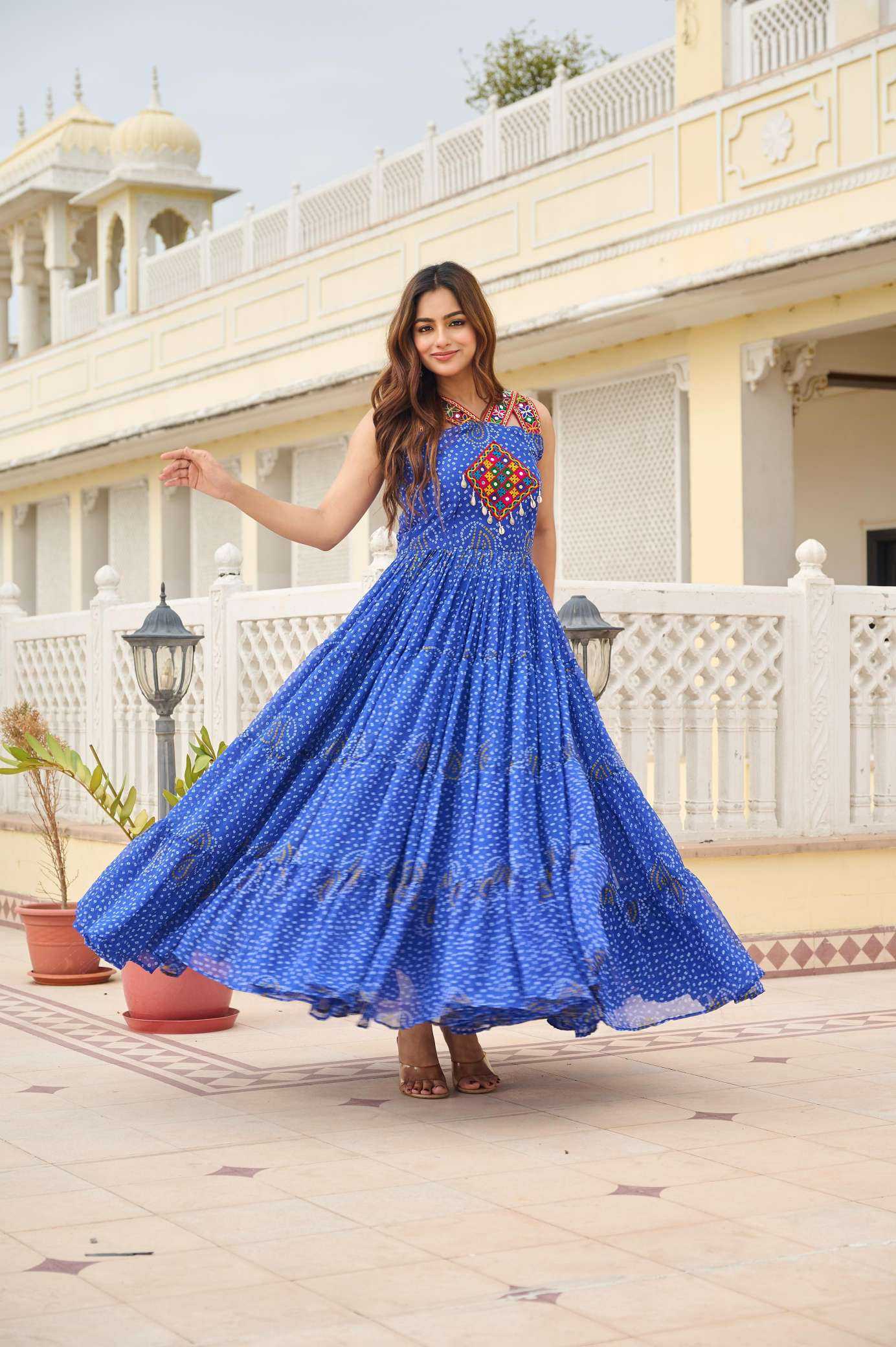 YNF Wholesale Georgette Printed Gowns KESH498 108 | Surat Manufacturer