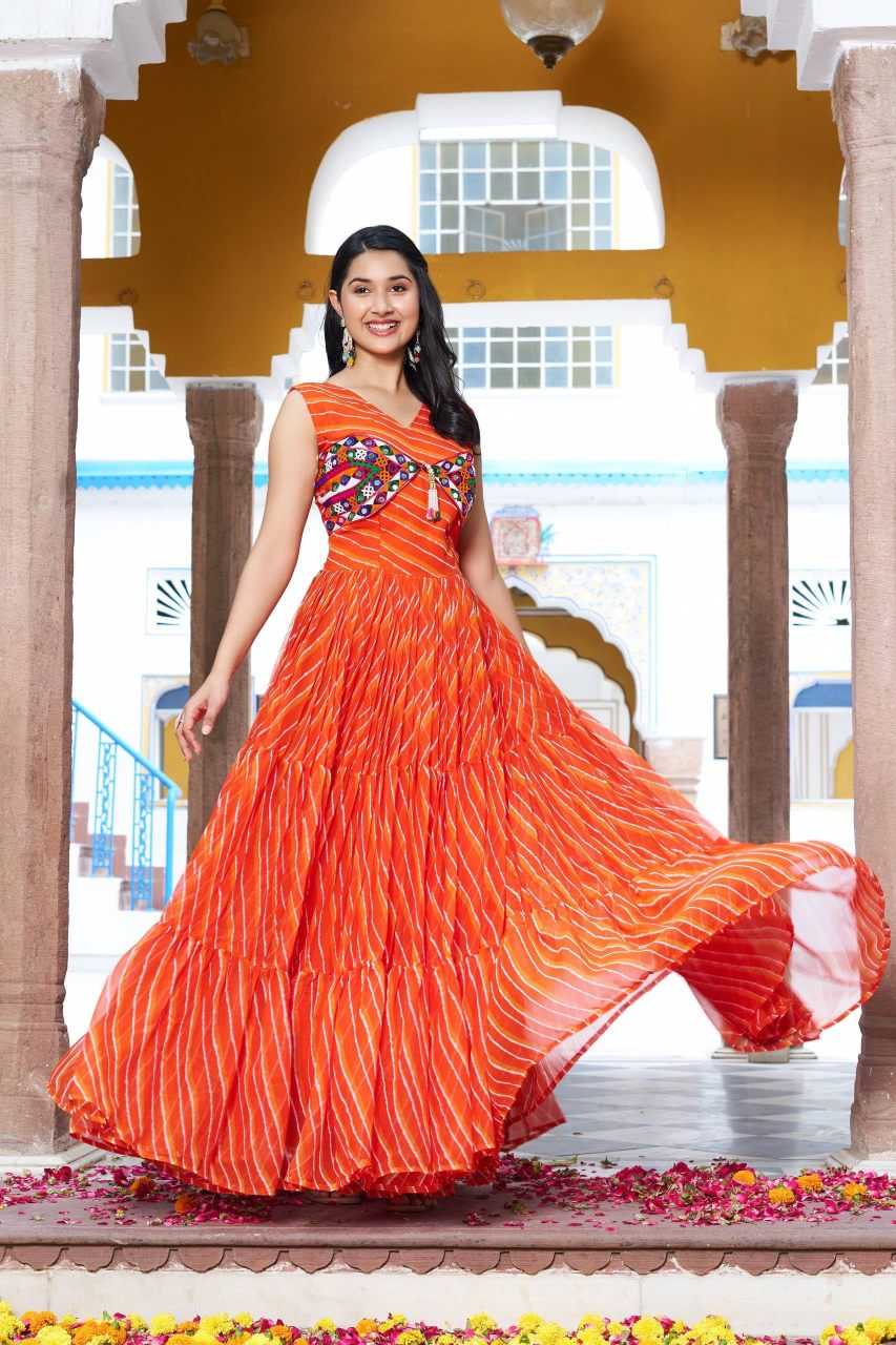 YNF Wholesale Georgette Printed Gowns  | Surat Manufacturer