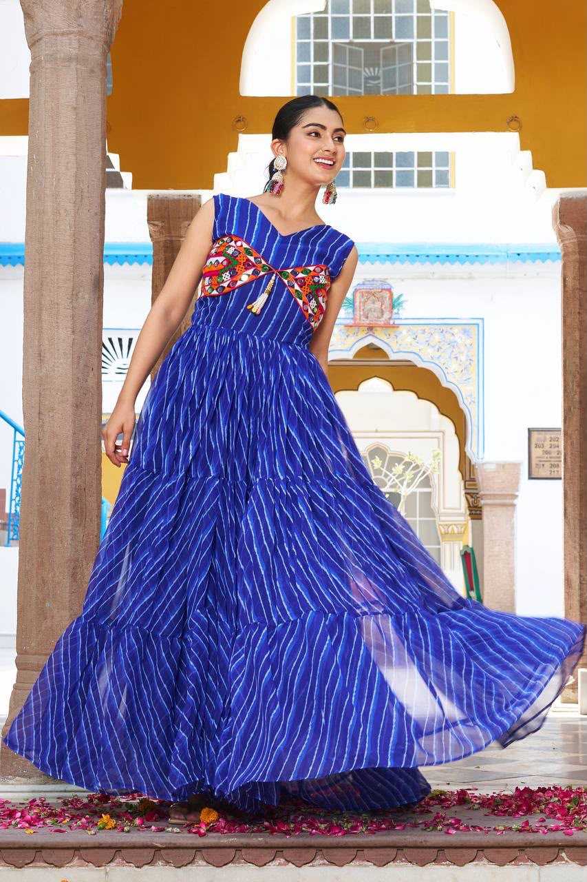 YNF Wholesale Georgette Printed Gowns  | Surat Manufacturer