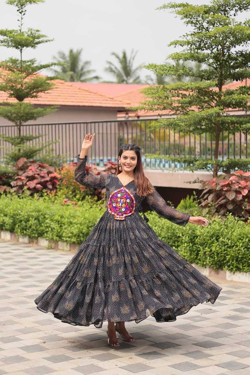 YNF Wholesale Faux Georgette Party Gowns  | Surat Manufacturer