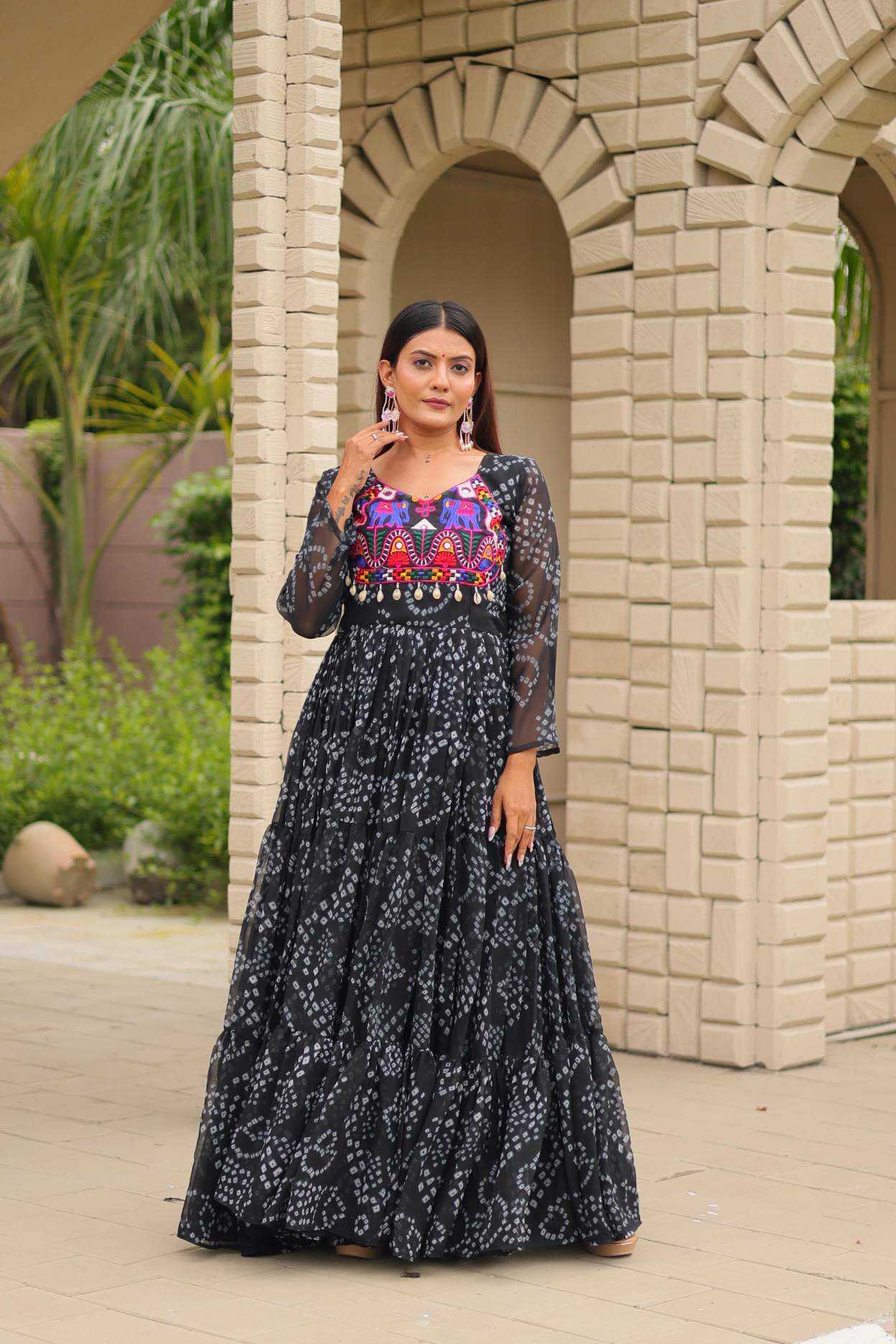 YNF Wholesale Faux Georgette Embroidery Gowns KESH498 122 | Surat Manufacturer