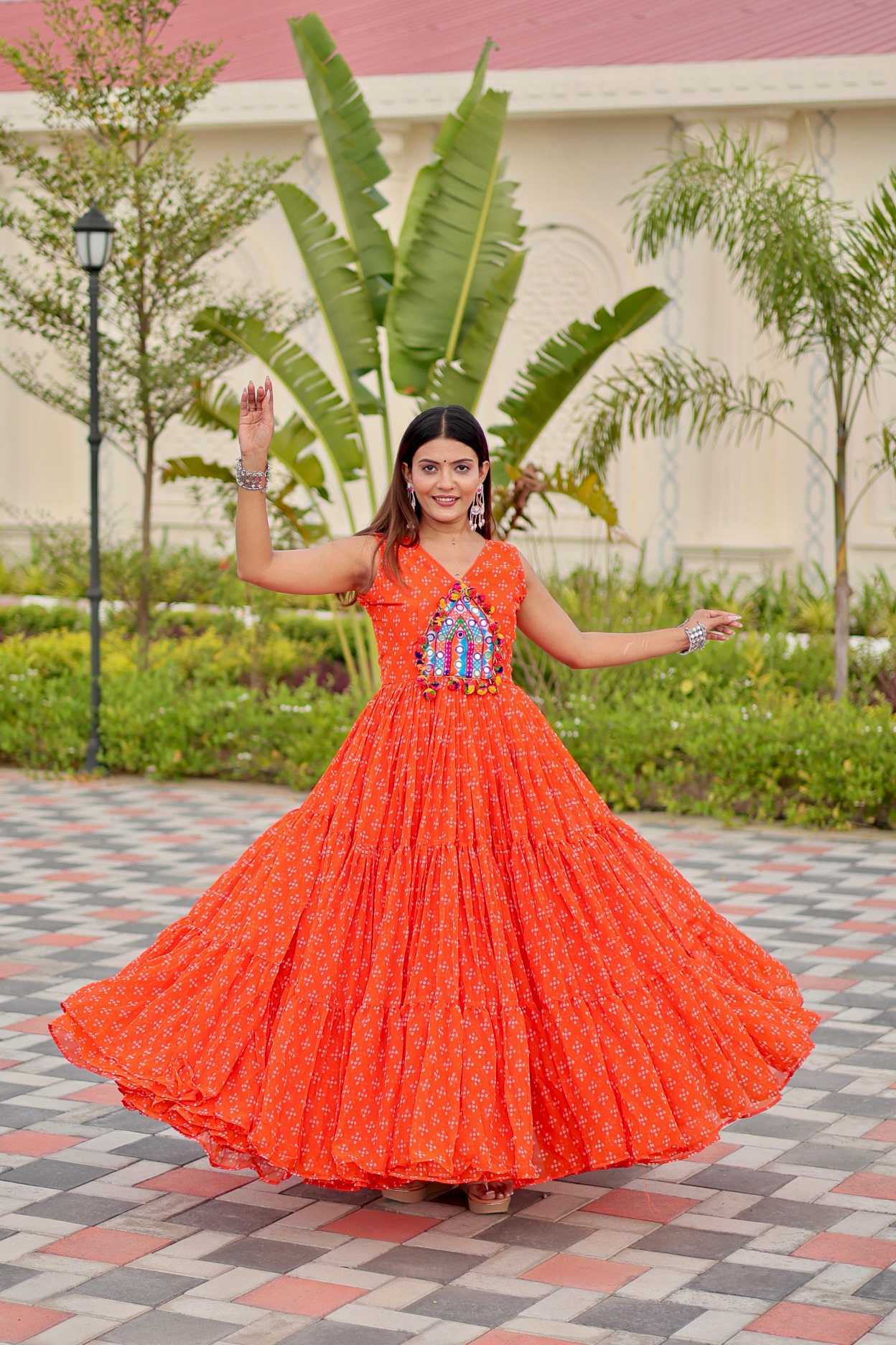 YNF Wholesale Faux Georgette Embroidery Gowns KESH498 128 | Surat Manufacturer