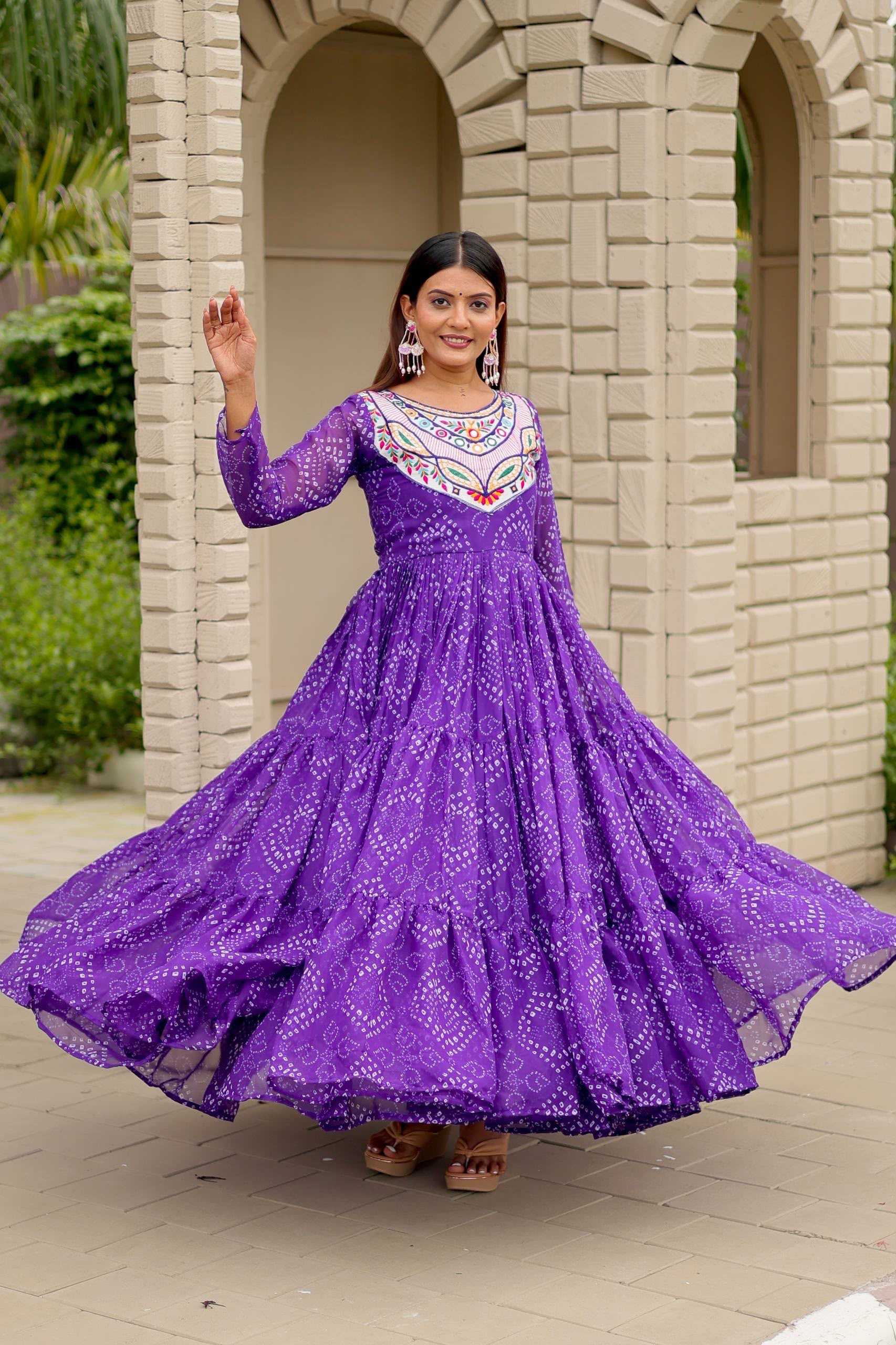 YNF Wholesale Faux Georgette Embroidery Gowns  | Surat Manufacturer
