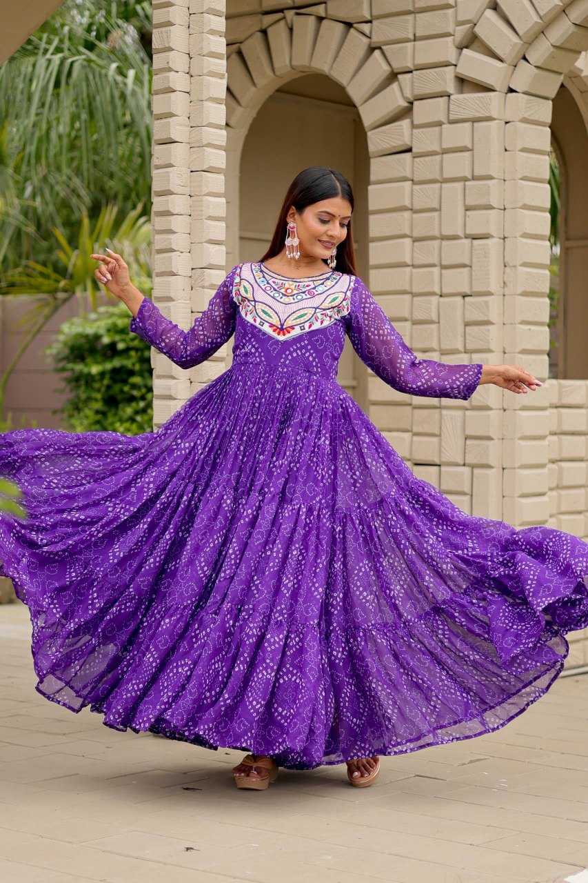 YNF Wholesale Faux Georgette Embroidery Gowns  | Surat Manufacturer