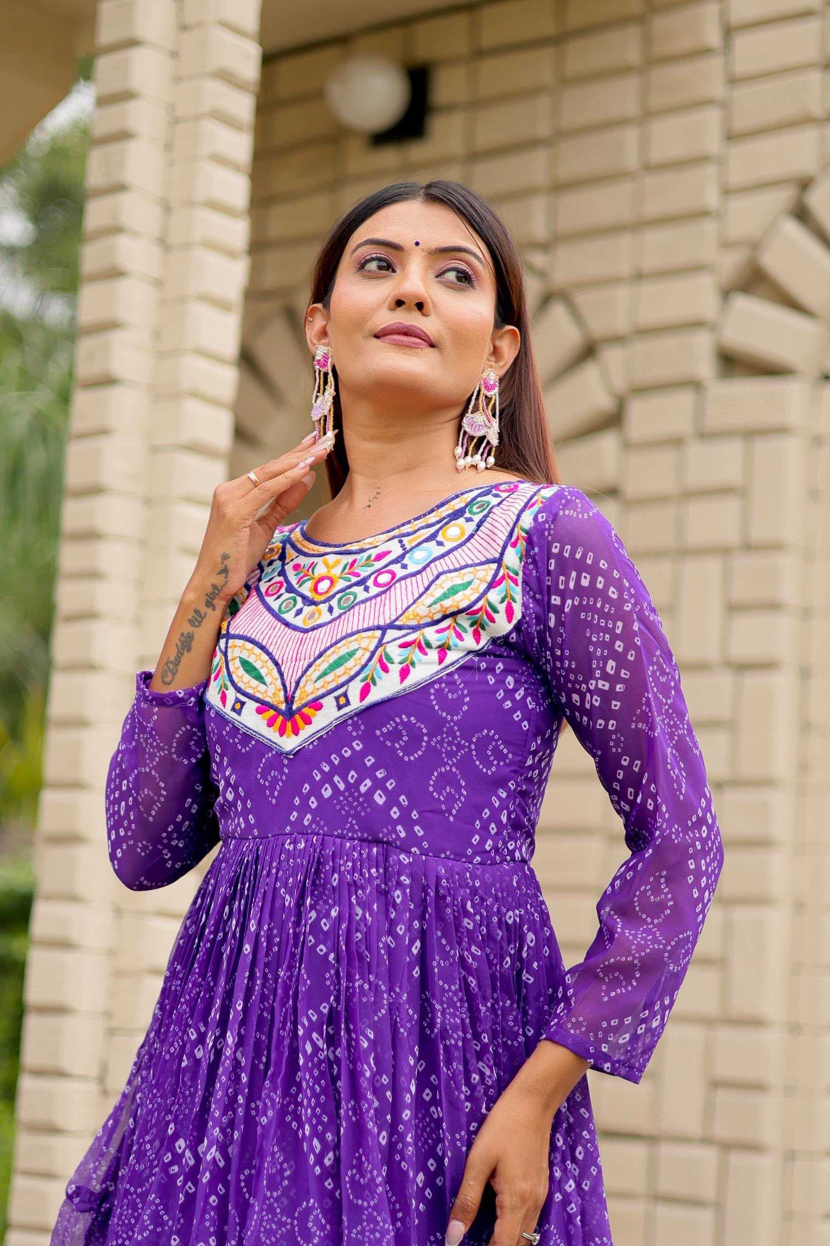 YNF Wholesale Faux Georgette Embroidery Gowns  | Surat Manufacturer