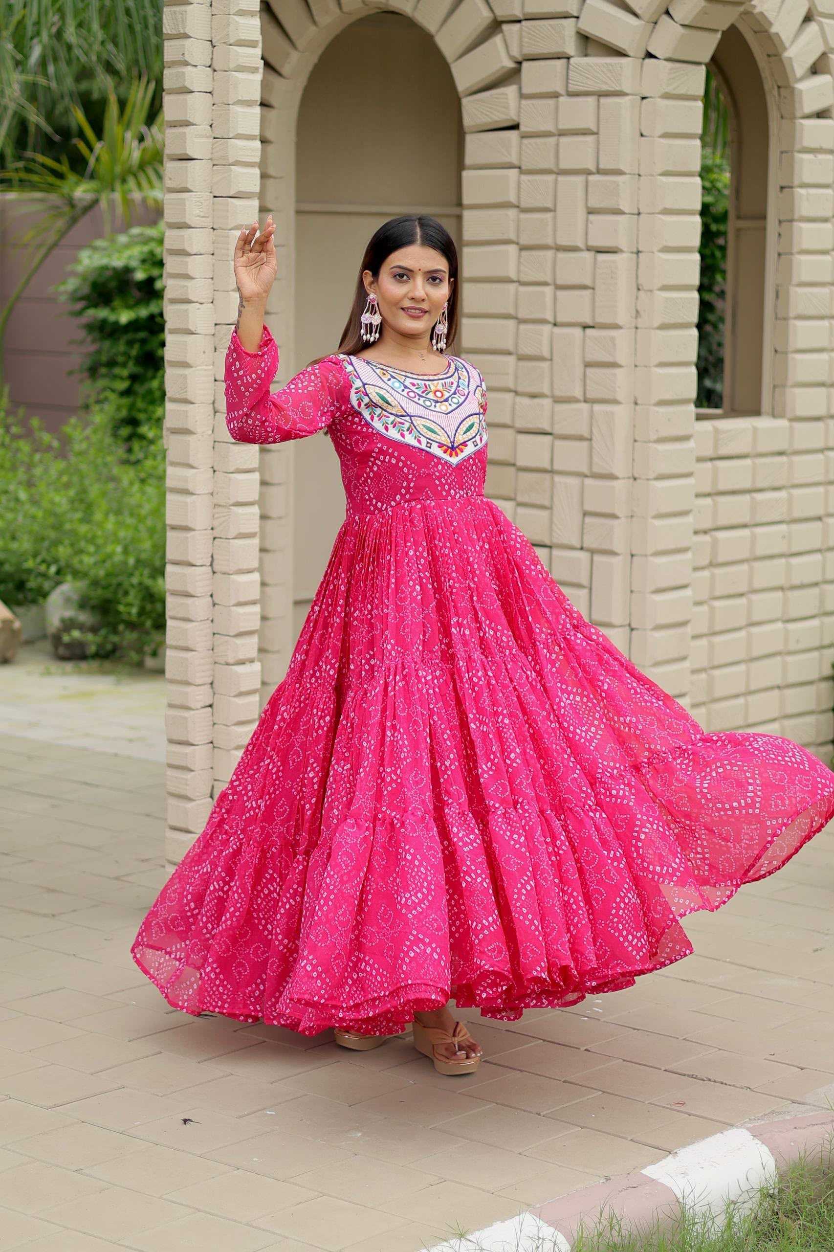 YNF Wholesale Faux Georgette Embroidery Gowns  | Surat Manufacturer