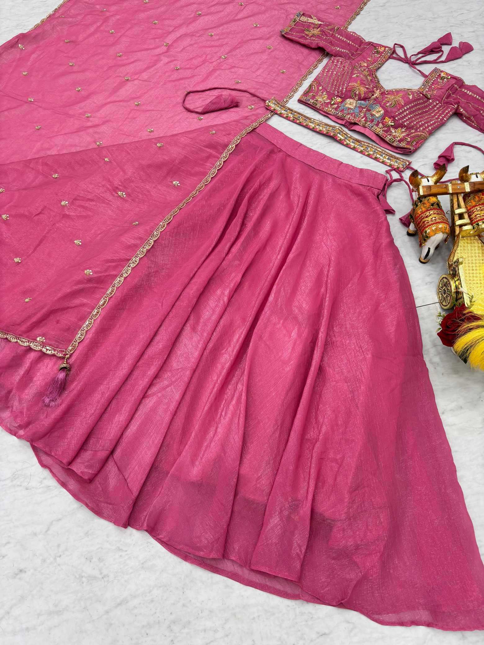YNF Wholesale Crunchi Embroidered Lehenga  | Surat Manufacturer