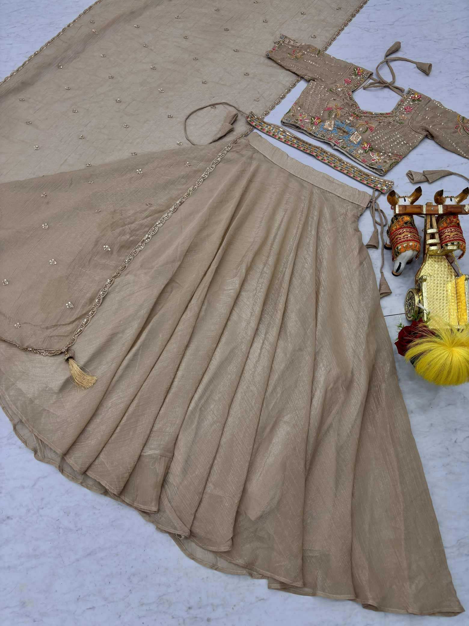 YNF Wholesale Crunchi Embroidered Lehenga  | Surat Manufacturer