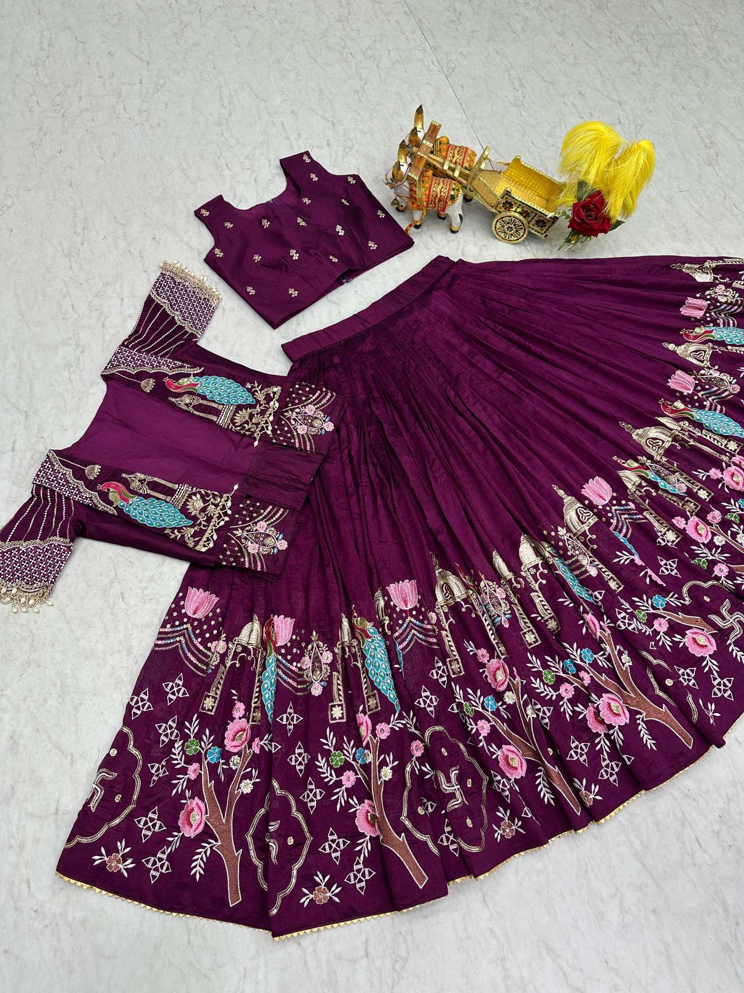 YNF Wholesale Soft Vichitra Embroidered Lehenga KESH498 177 | Surat Manufacturer