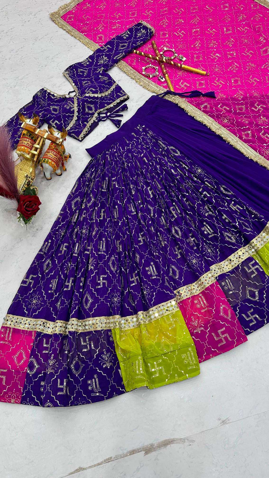 YNF Wholesale Faux Georgette Embroidered Lehenga  | Surat Manufacturer