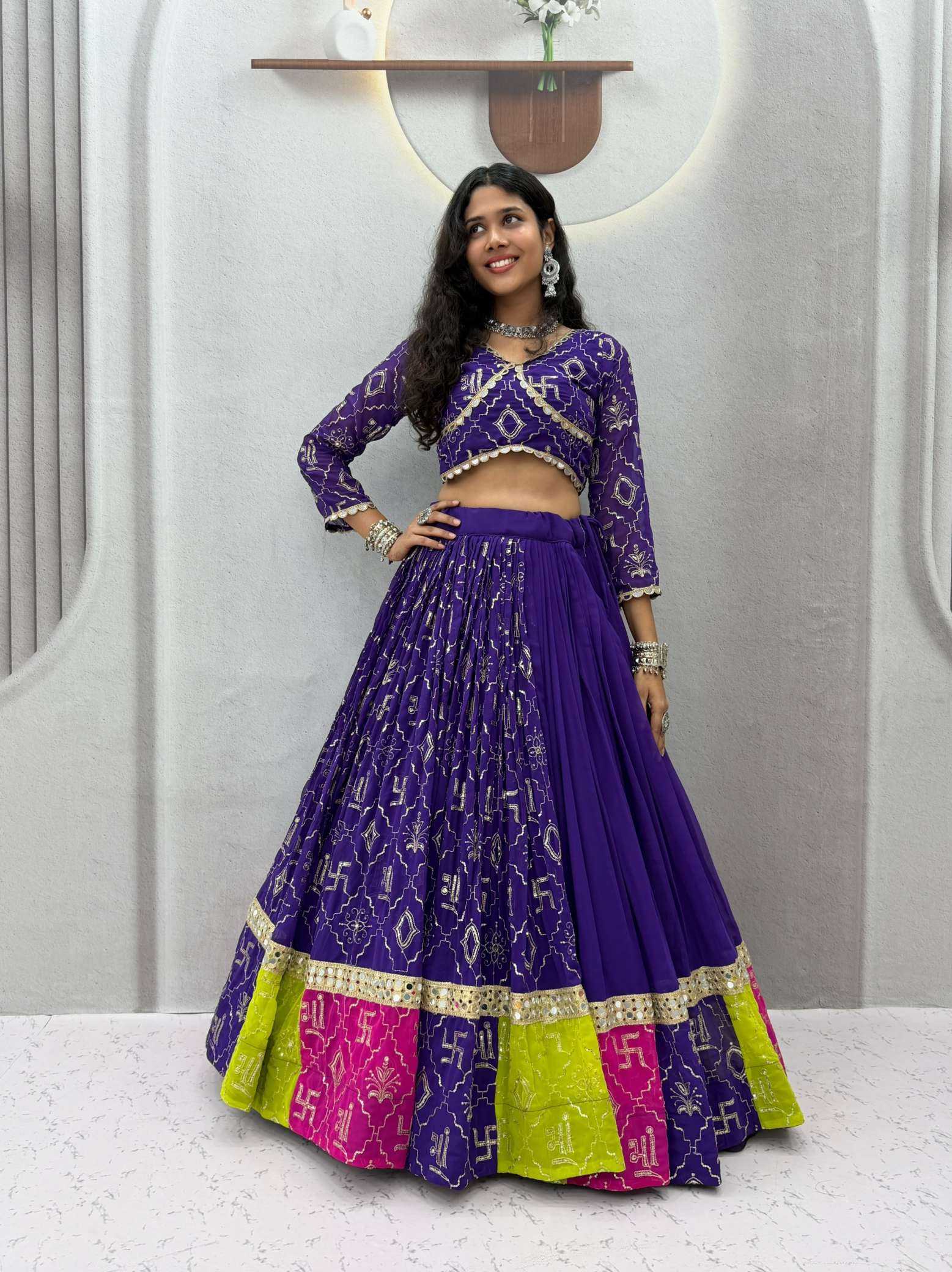 YNF Wholesale Faux Georgette Embroidered Lehenga  | Surat Manufacturer