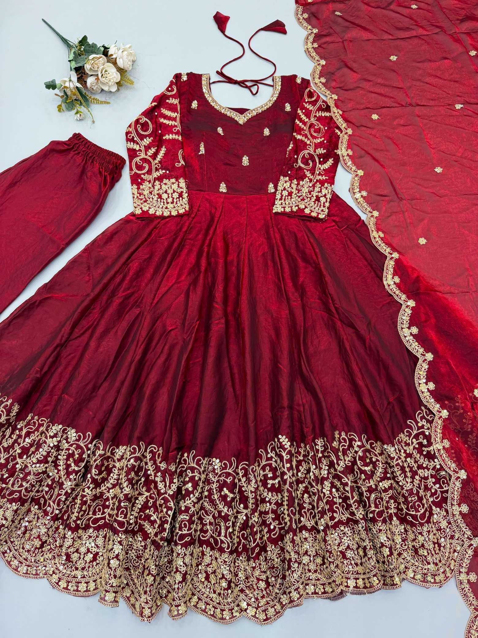 YNF Wholesale Silk Embroidery Gowns KESH499 3185 | Surat Manufacturer