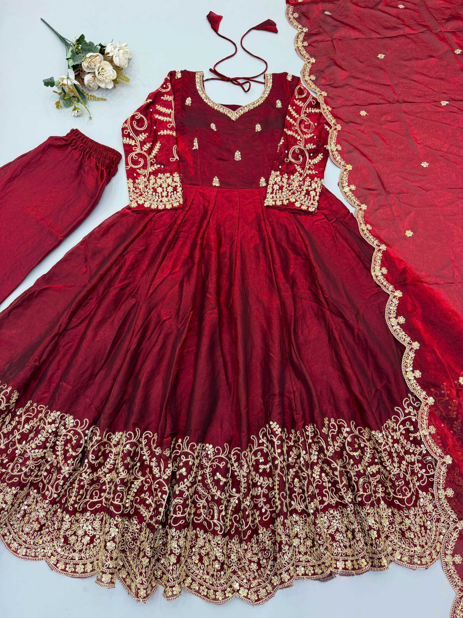 YNF Wholesale Silk Embroidery Gowns KESH499 3185 | Surat Manufacturer