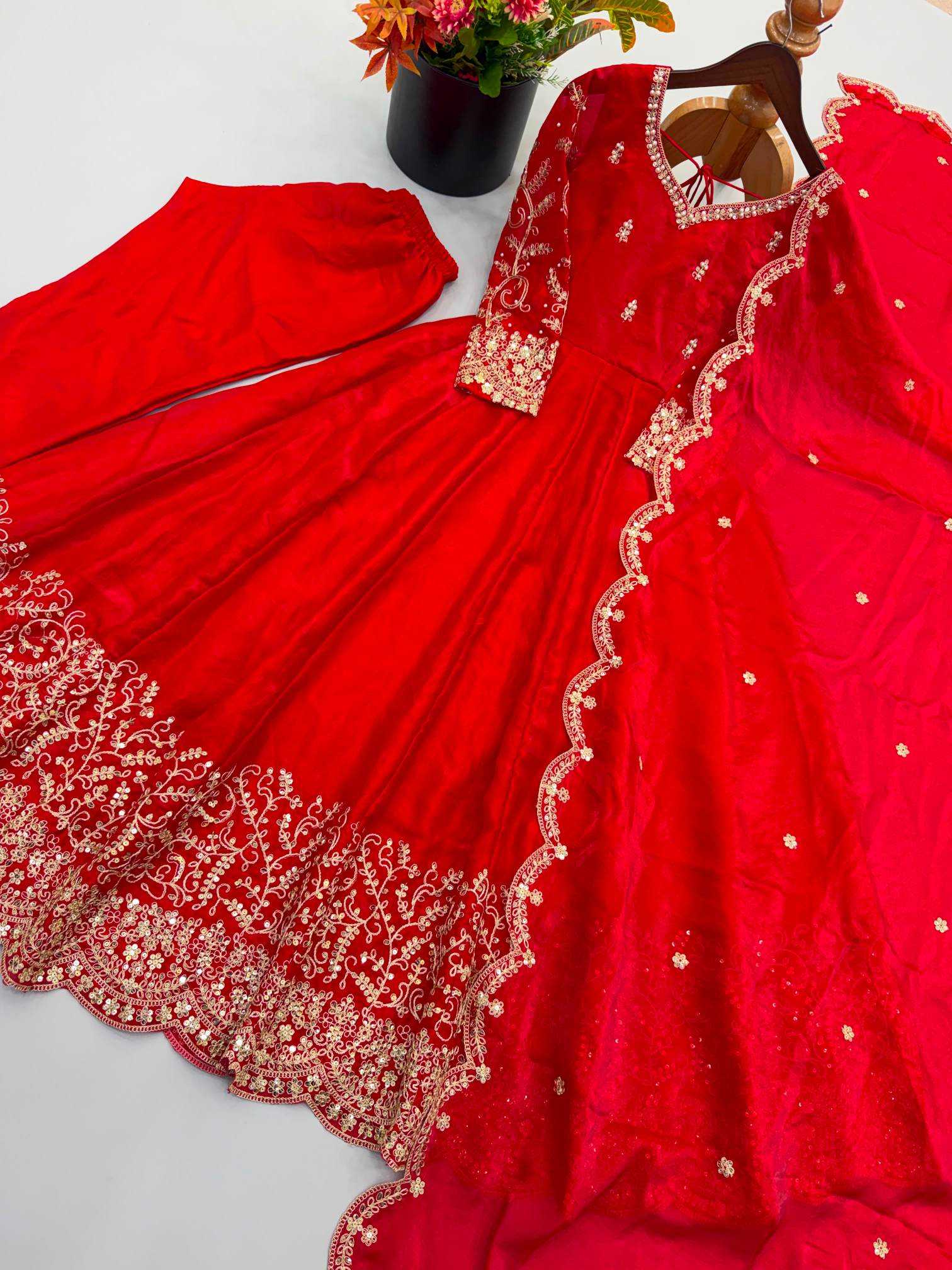 YNF Wholesale Silk Embroidery Gowns KESH499 3185 | Surat Manufacturer