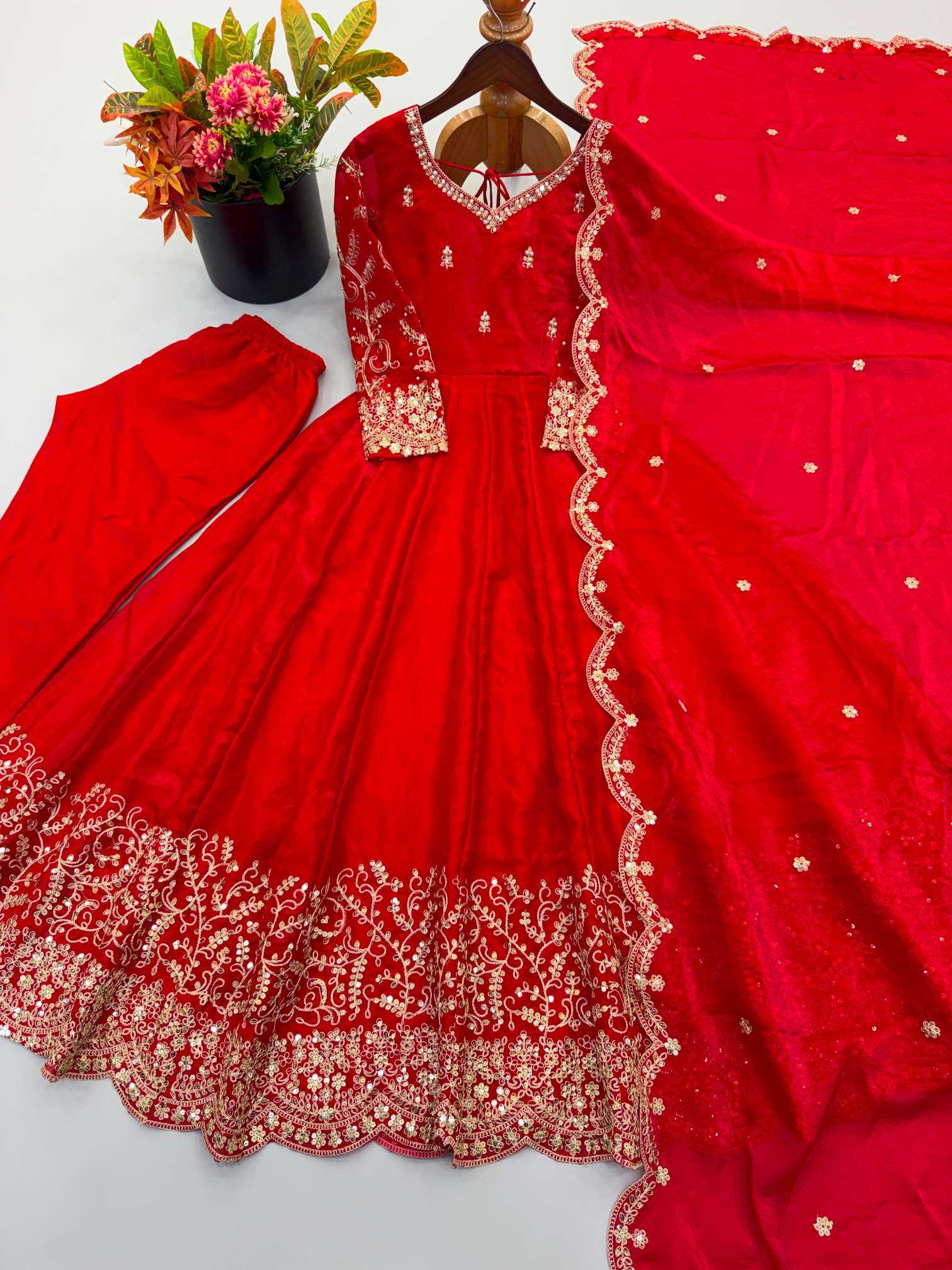 YNF Wholesale Silk Embroidery Gowns KESH499 3185 | Surat Manufacturer