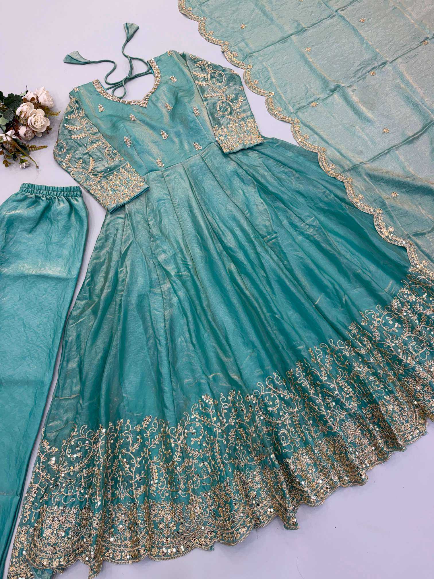 YNF Wholesale Silk Embroidery Gowns KESH499 3185 | Surat Manufacturer