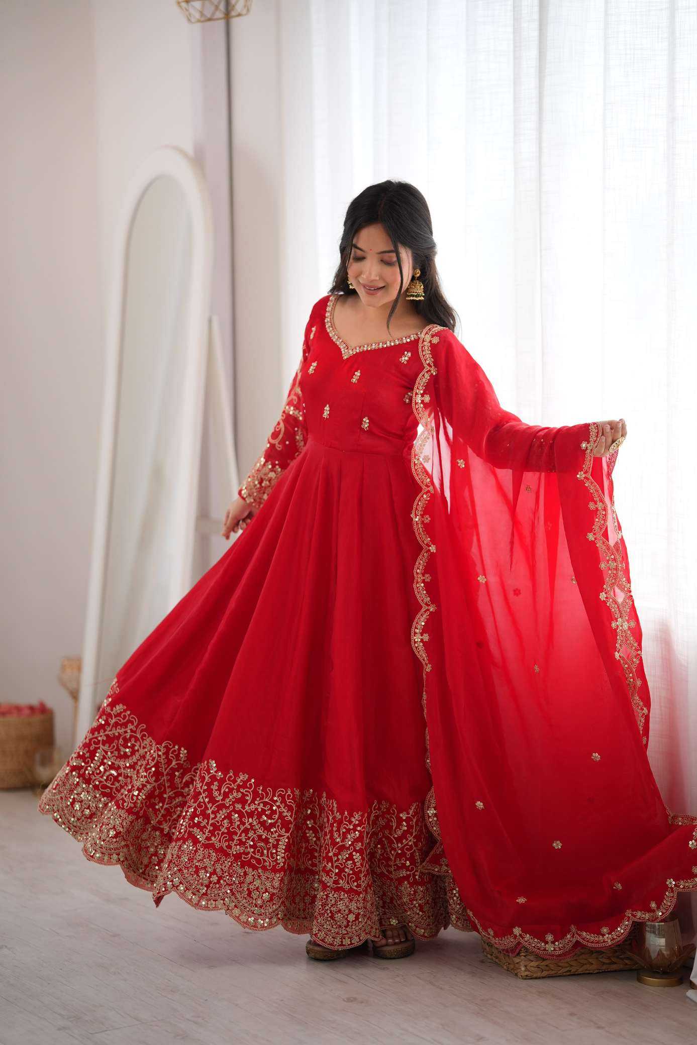 YNF Wholesale Silk Embroidery Gowns KESH499 3185 | Surat Manufacturer