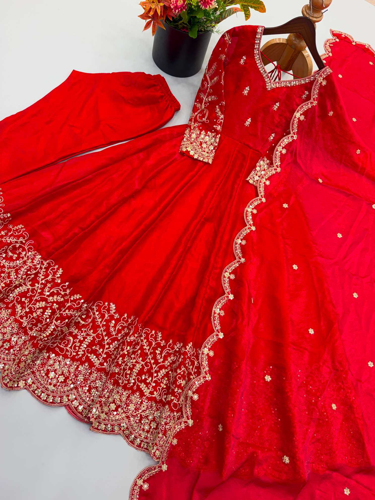YNF Wholesale Silk Embroidery Gowns KESH499 3185 | Surat Manufacturer