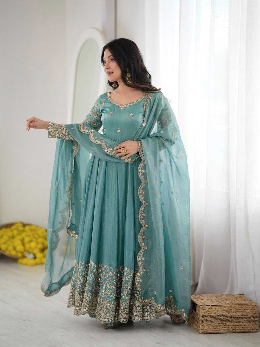 YNF Wholesale Silk Embroidery Gowns KESH499 3185 | Surat Manufacturer