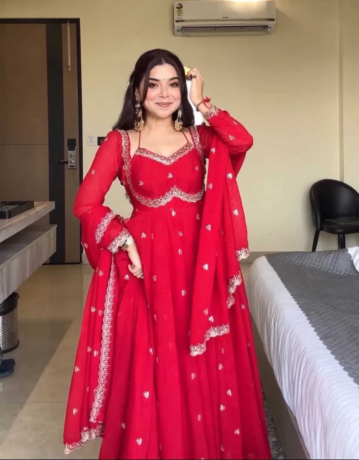 YNF Wholesale Faux Georgette Embroidery Gowns  | Surat Manufacturer