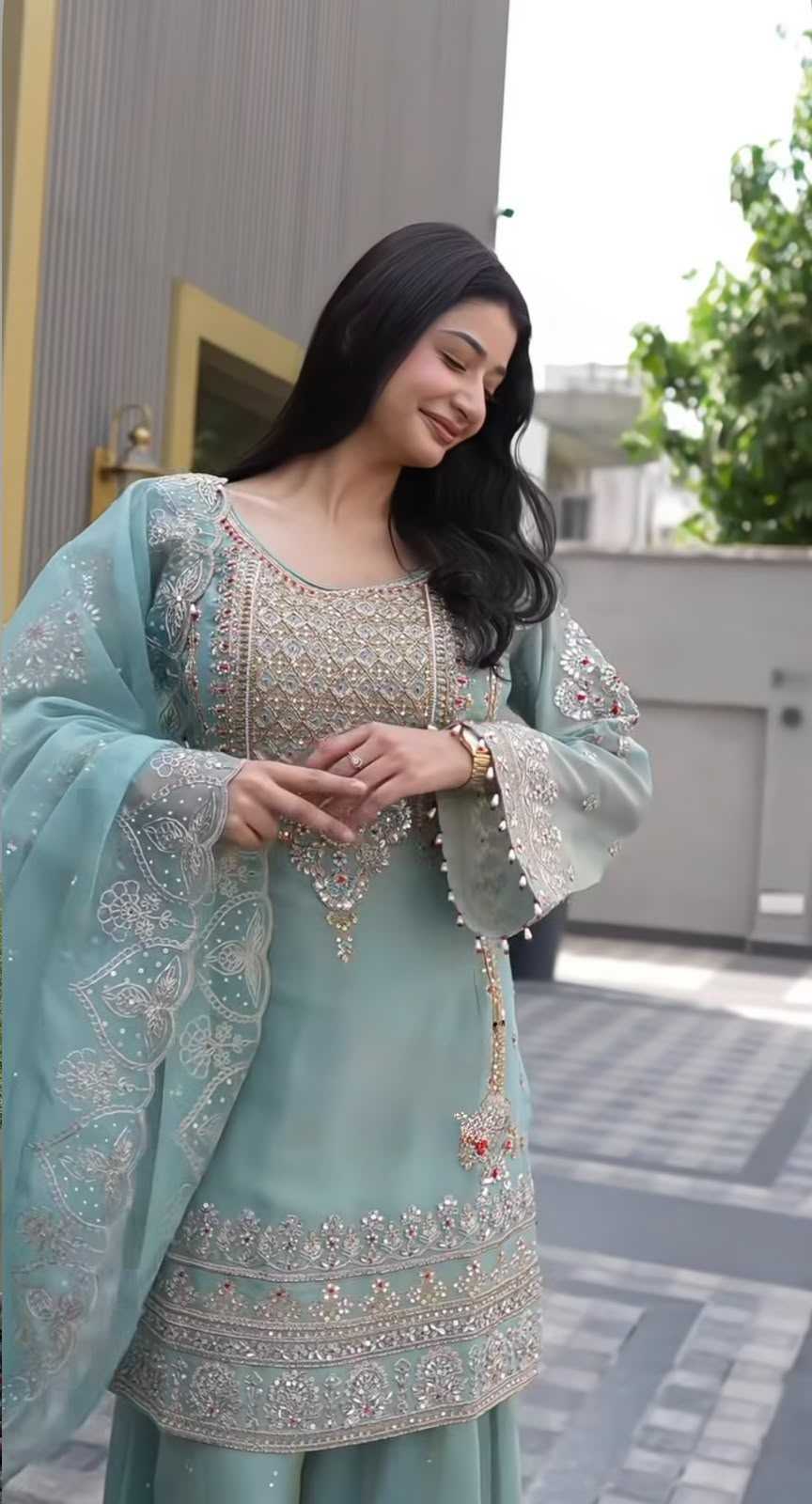 YNF Wholesale Faux Georgette Embroidery Suits  | Surat Manufacturer