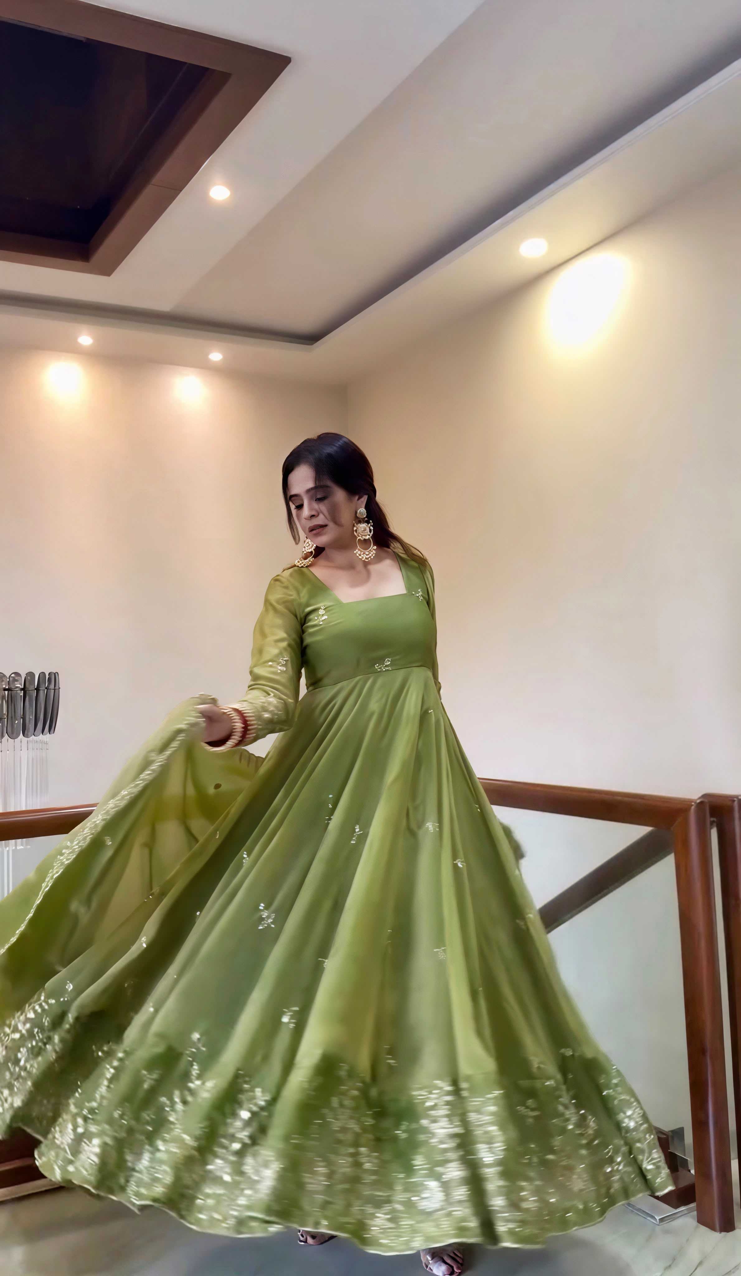 YNF Wholesale Pure Silk Embroidery Gowns  | Surat Manufacturer