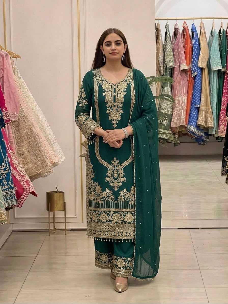 YNF Wholesale Faux Georgette Embroidery Suits  | Surat Manufacturer