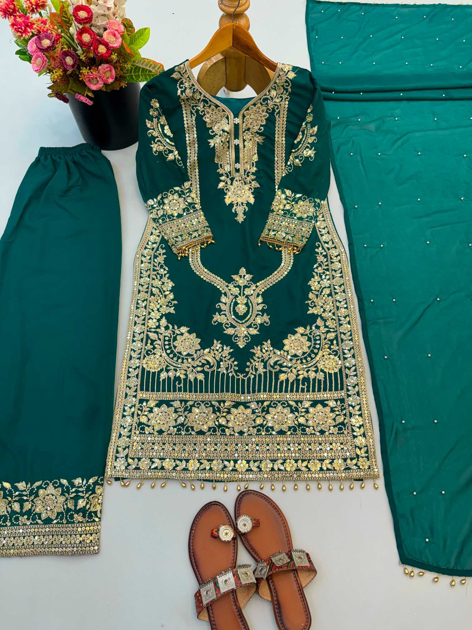 YNF Wholesale Faux Georgette Embroidery Suits  | Surat Manufacturer
