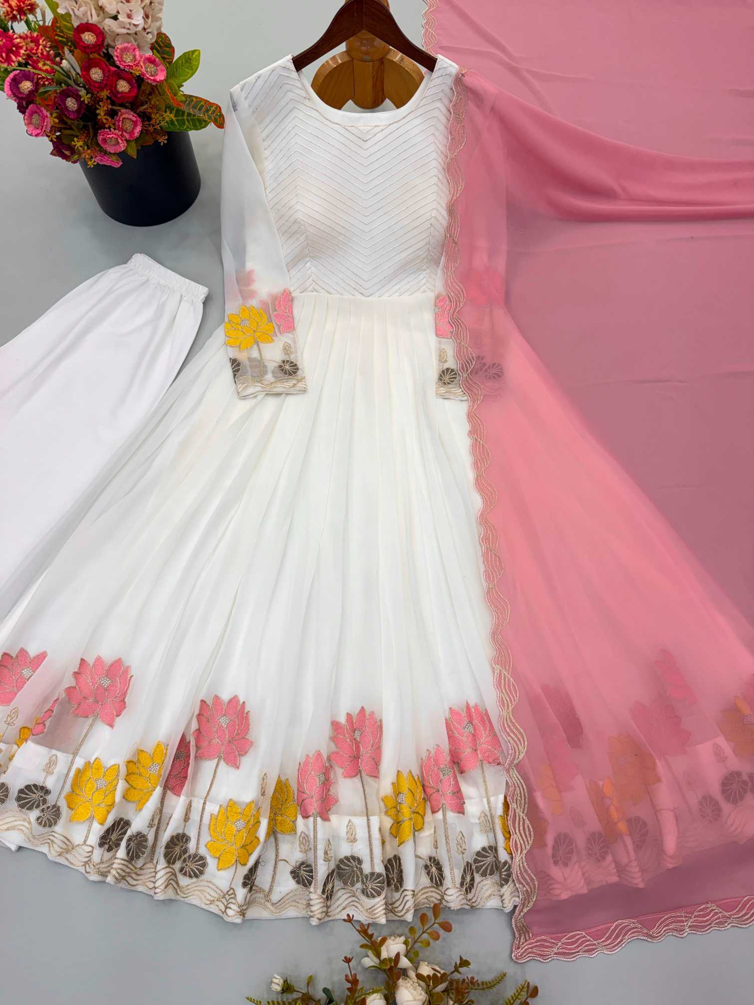 YNF Wholesale Faux Georgette Embroidery Suits  | Surat Manufacturer