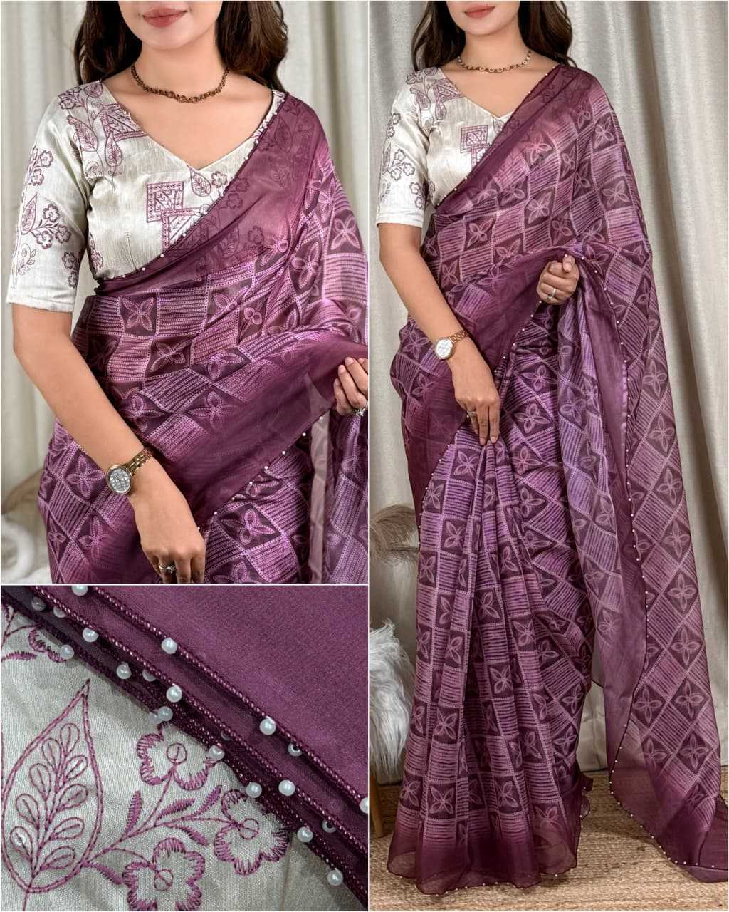YNF Wholesale Organza Printed Sarees KESH501 Mansi | Surat Manufacturer