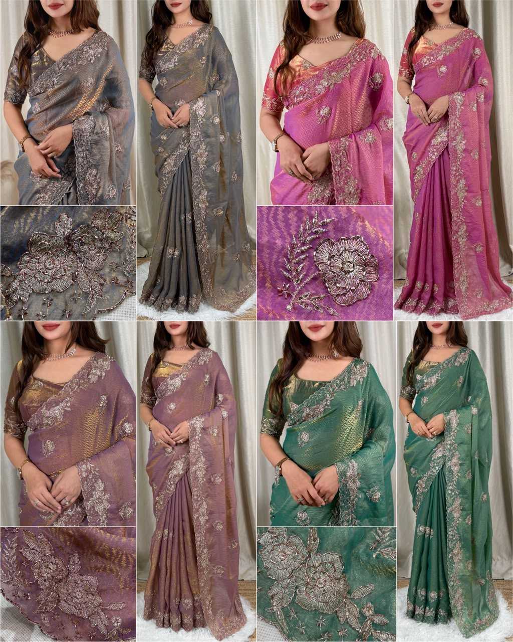 YNF Wholesale Satin Embroidered Sarees KESH501 Ranisha | Surat Manufacturer