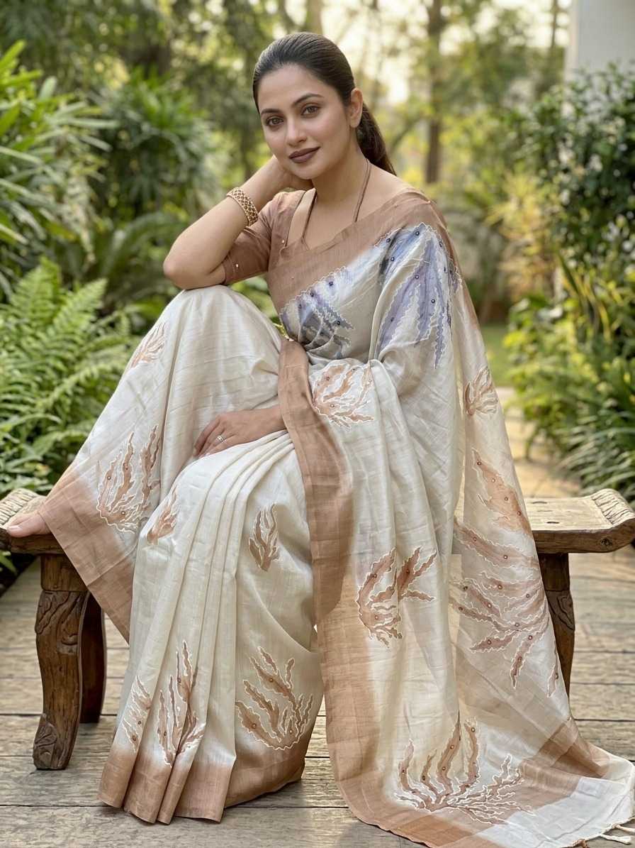 YNF Wholesale Tussar Silk Printed Sarees KESH501 Shalu | Surat Manufacturer