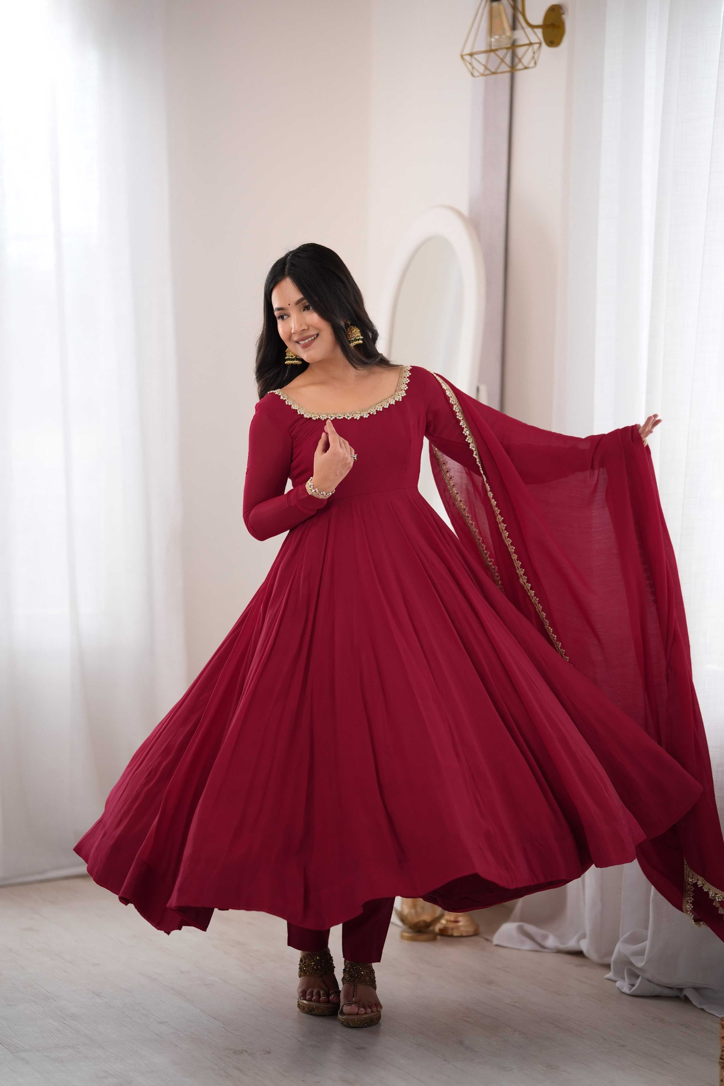 YNF Wholesale Chanderi Soft Fancy Gowns  | Surat Manufacturer