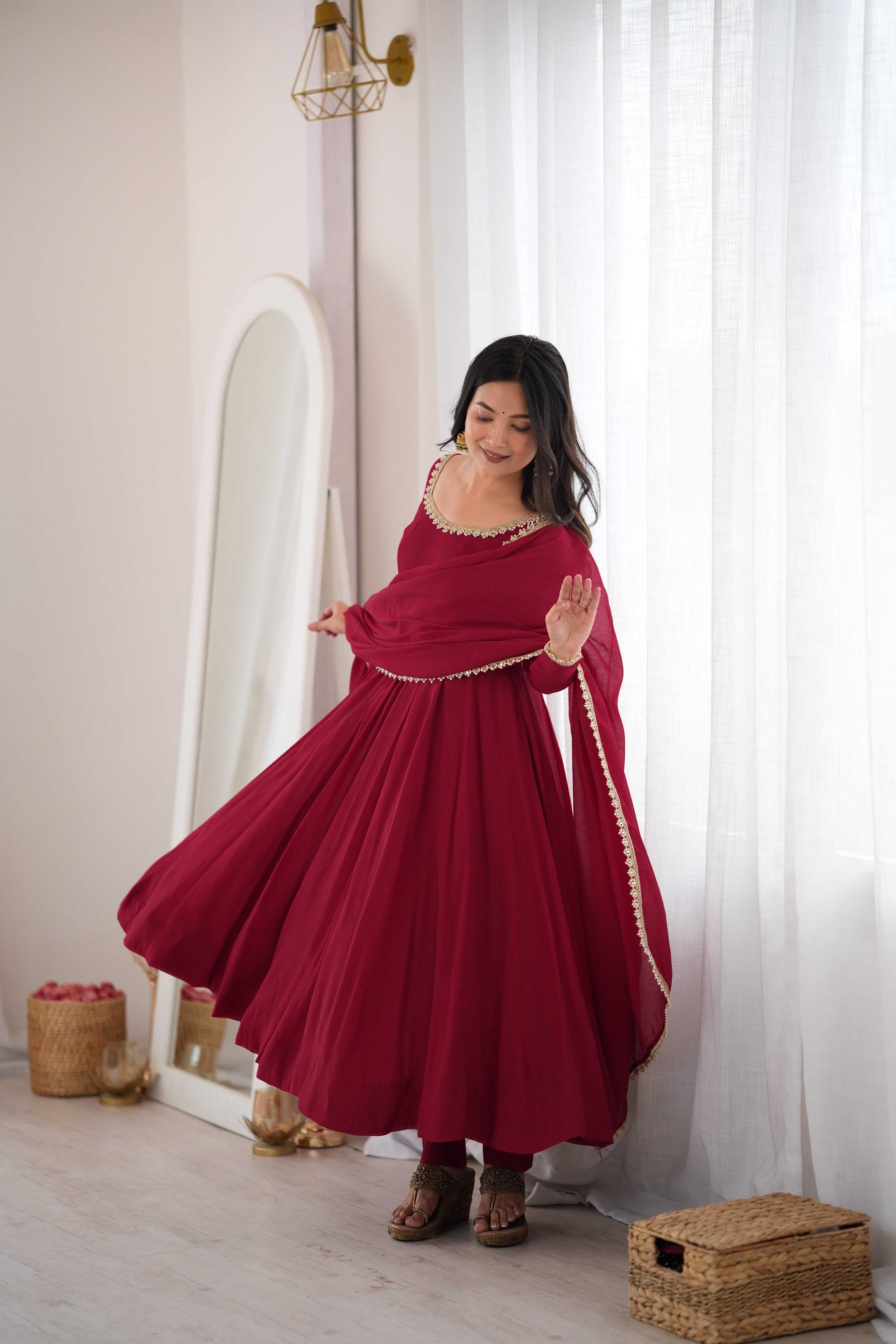 YNF Wholesale Chanderi Soft Fancy Gowns  | Surat Manufacturer