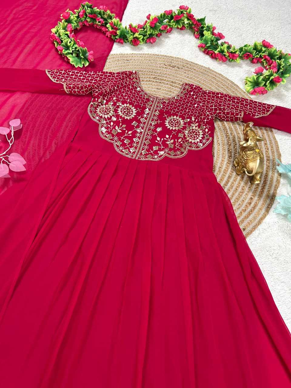 YNF Wholesale Georgette Embroidery Gowns  | Surat Manufacturer
