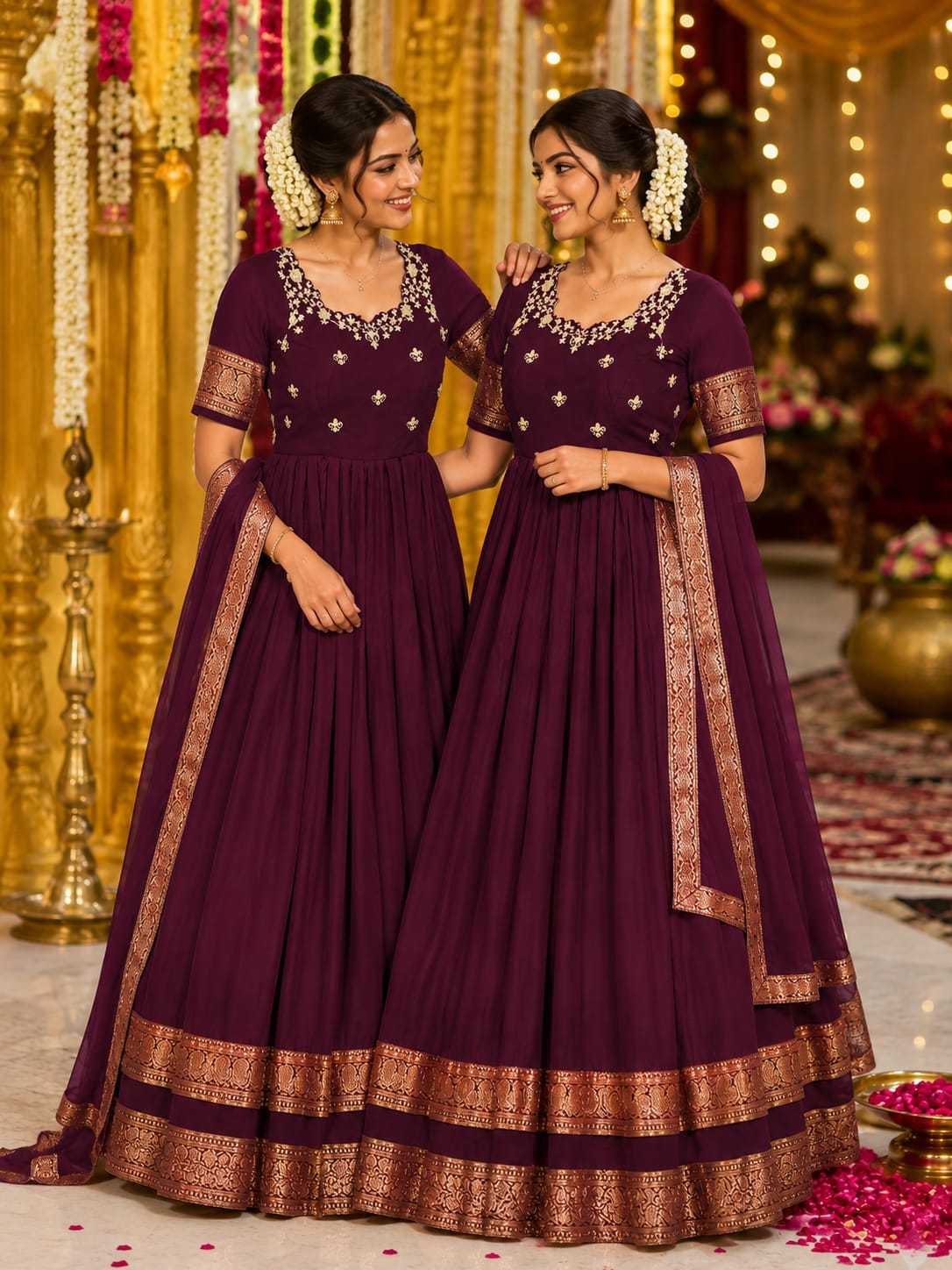 YNF Wholesale Premium Silk Embroidery Gowns  | Surat Manufacturer