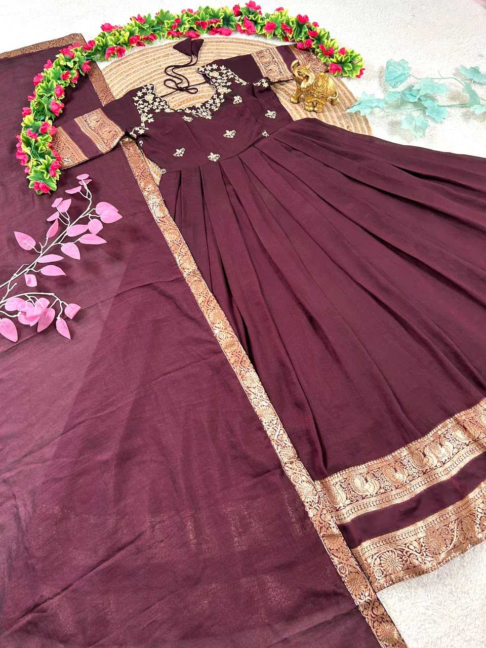 YNF Wholesale Premium Silk Embroidery Gowns  | Surat Manufacturer