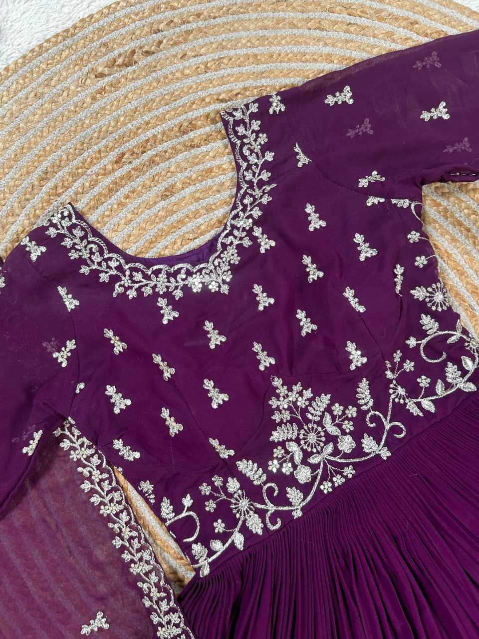 YNF Wholesale Faux Georgette Embroidery Gowns  | Surat Manufacturer
