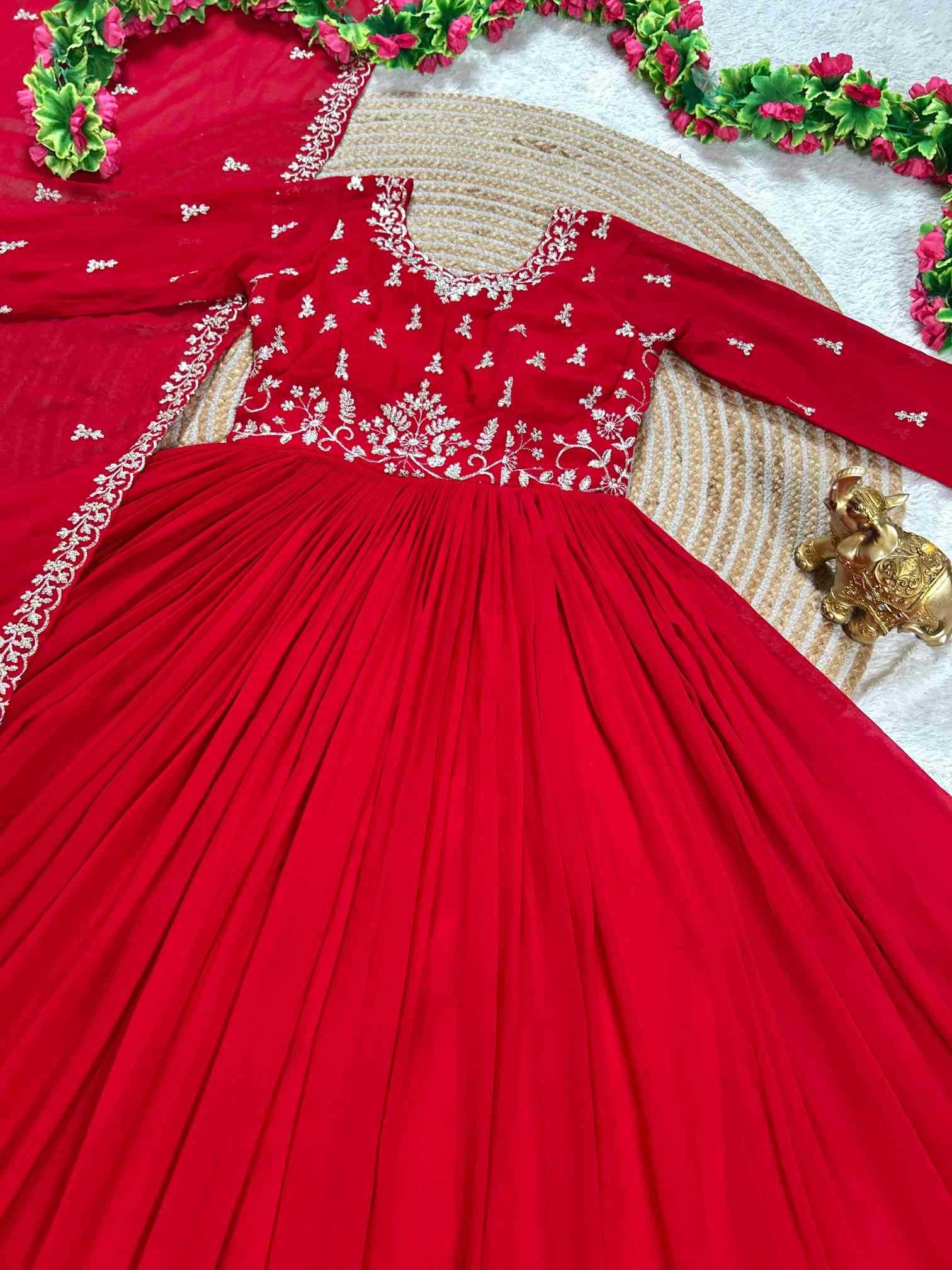 YNF Wholesale Faux Georgette Embroidery Gowns  | Surat Manufacturer