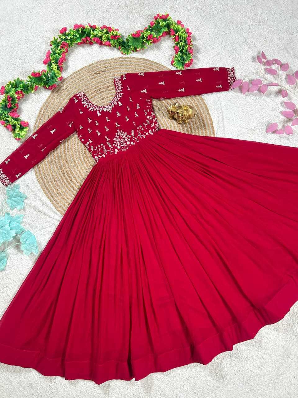 YNF Wholesale Faux Georgette Embroidery Gowns  | Surat Manufacturer