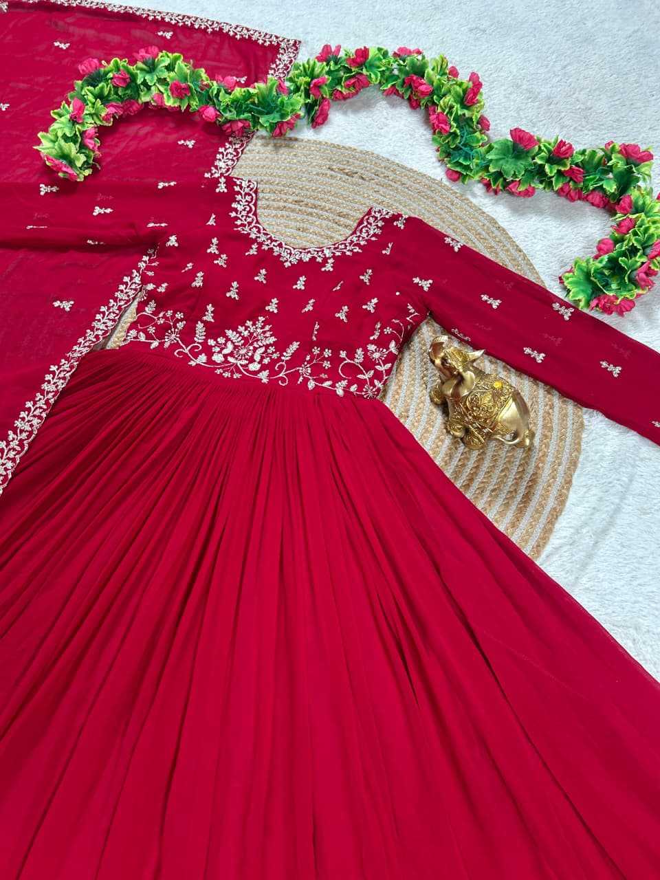 YNF Wholesale Faux Georgette Embroidery Gowns  | Surat Manufacturer