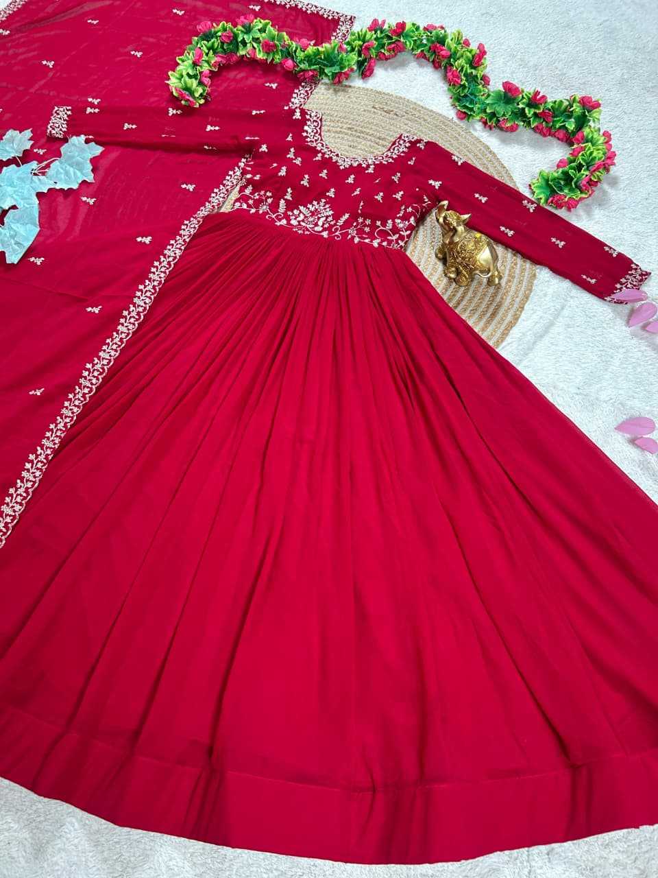 YNF Wholesale Faux Georgette Embroidery Gowns  | Surat Manufacturer