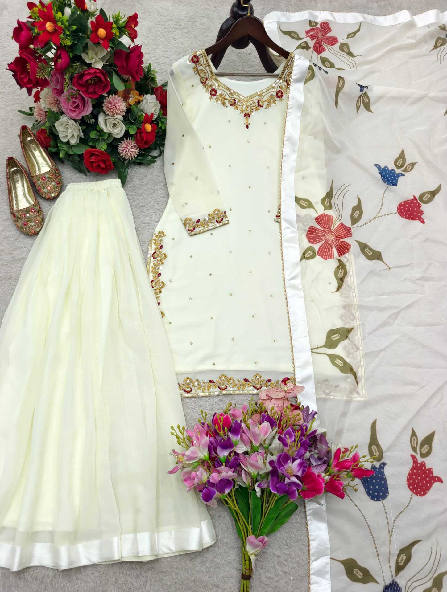 YNF Wholesale Faux Georgette Sharara Salwar Suits  | Surat Manufacturer